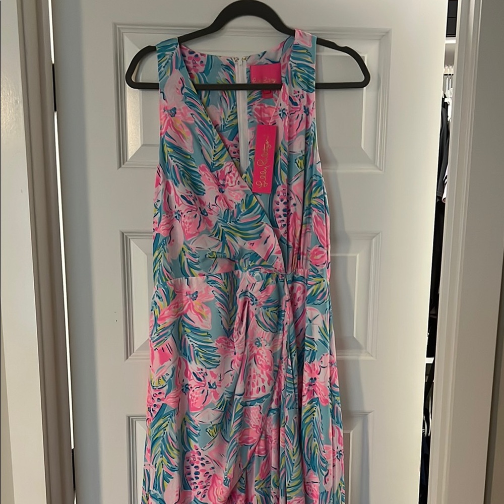 NWT Lilly Pulitzer Pink and Blue High Low Dress